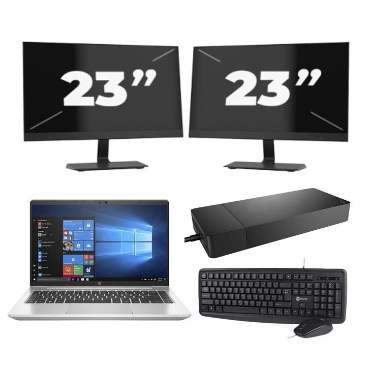 HP ProBook 440 G8 -   i3-11e 8GB  - 256GB  + 2x 23 inch, Computers en Software, Windows Laptops, SSD, 14 inch, Qwerty, Refurbished