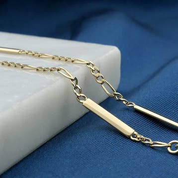 Gouden Figaro schakelarmband, Ophalen of Verzenden, Gebruikt, Overige kleuren, Goud
