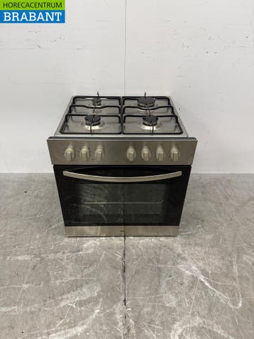RVS Etna Inbouw Heteluchtoven met 4 Pits Fornuis GAS + 230V, Ophalen of Verzenden, Gebruikt