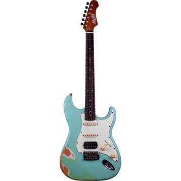 Jet JS-400 RLC Relic ST-Style Elektrische Gitaar Seafoam, Ophalen of Verzenden, Nieuw