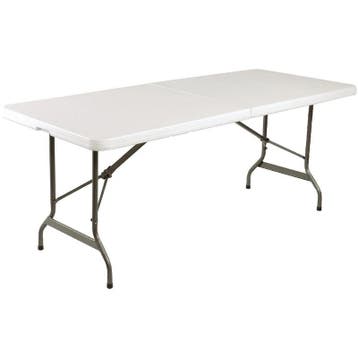 Inklapbare Buffettafel | Kunststof/Staal | Wit Blad | Grijs, Verzenden, Nieuw in verpakking