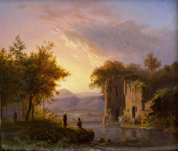 Adrianus Eversen (1818-1897) - Landschap met ruïne