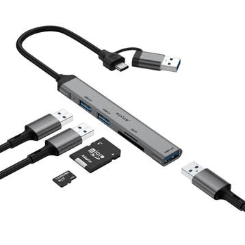 Rixus RXHU05 USB-C 2-in-1 hub/multiport-adapter, Verzenden, Nieuw