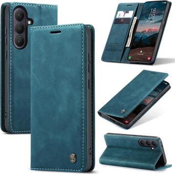 CaseMe book case leer - Samsung Galaxy S26 Plus - Blauw, Verzenden, Nieuw