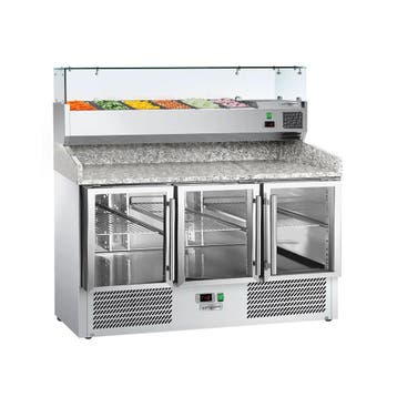 GGM Gastro | Pizza koelwerkbank ECO - 1400x700mm - 3 glazen, Verzenden, Nieuw in verpakking
