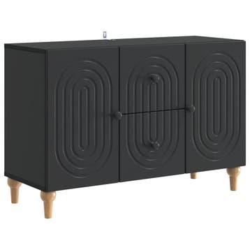 vidaXL TV-kast met lade Zwart 89 x 34,5 x 60 cm Bewerkt hout, Minder dan 50 cm, Verzenden, Nieuw, Minder dan 100 cm