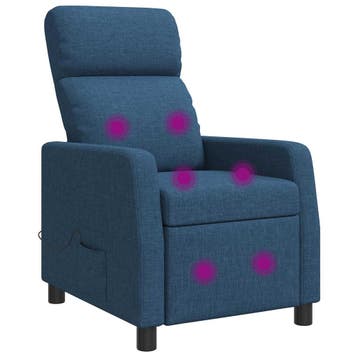 vidaXL Massage Recliner Blauw Stof, Verzenden, Nieuw
