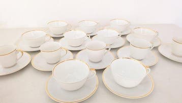 Limoges, Vignaud - Koffie- en theeservies (28) - Rigo in oro, Antiek en Kunst