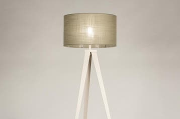 Rietveld Vloerlampen - Taupe, Beige, Zand - Stof, Metaal, Huis en Inrichting, Lampen | Vloerlampen, Verzenden, Nieuw
