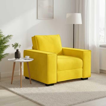 vidaXL Sofastoel Geel 100x78x84 cm Fluweel, Verzenden, Nieuw, Stof, Minder dan 150 cm