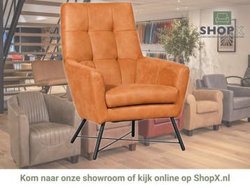 Leren fauteuil Proud - Kenia Rost (oranje), Nieuw, Ophalen of Verzenden, 75 tot 100 cm, Industrieel, Modern