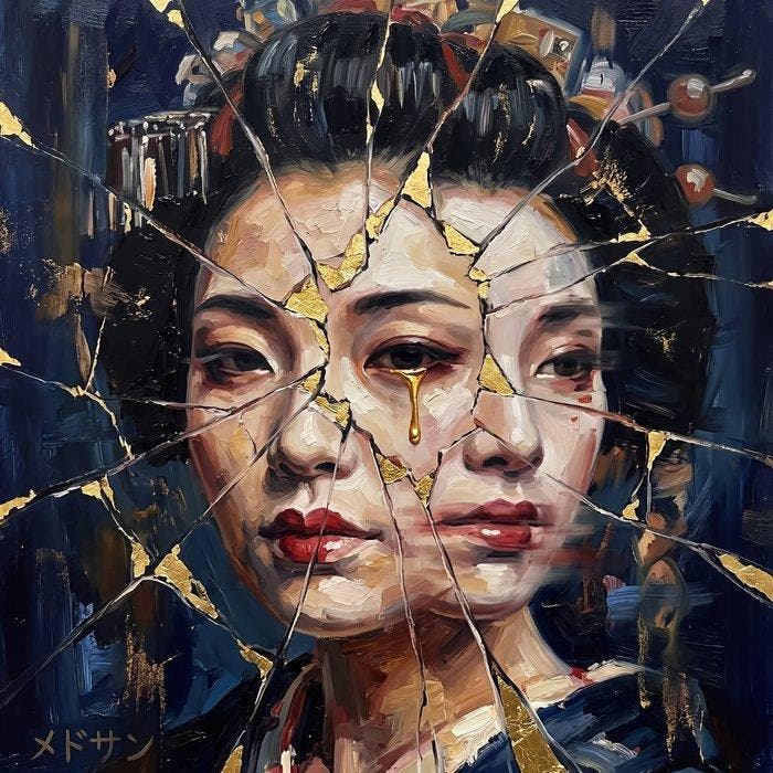 MEDSAN - Kintsugi Multi Face () - UNIQUE WORK, Antiek en Kunst, Kunst | Designobjecten