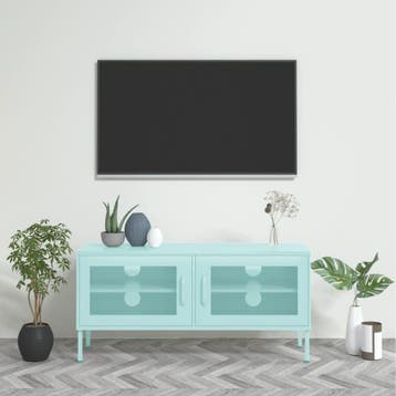 vidaXL Tv-meubel 105x35x50 cm staal mintkleurig, 100 tot 150 cm, Verzenden, Nieuw, Minder dan 100 cm