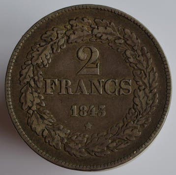 België. Leopold I. 2 Francs 1843 pos.B tranche