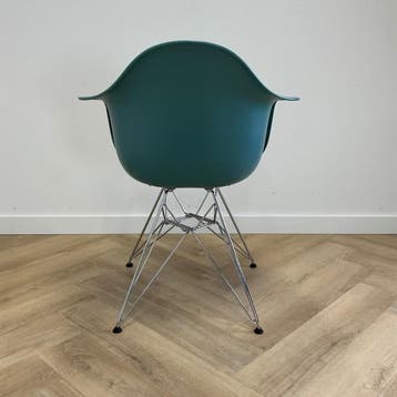 Vitra  Eames DAR design kuipstoel, turquoise groen - chroom, Huis en Inrichting, Ophalen of Verzenden, Gebruikt, Stof, Eén