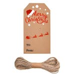 100 x Stevige bruine kartonnen labels kerst - Afm. 5x3cm..., Ophalen of Verzenden, Nieuw