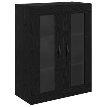 vidaXL Wandkast Zwart Eiken 69,5 x 34 x 90 cm Geengineerd, Minder dan 50 cm, Verzenden, Nieuw, Minder dan 100 cm