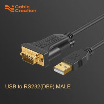 CableCreation USB naar RS232 Serieel Adapter Kabel (DB9 Male, Verzenden, Nieuw