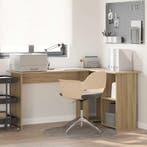 vidaXL Bureau met plank Sonoma Eiken 142 x 102 x 73 cm, Verzenden, Nieuw