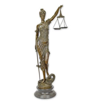 BRONZEN BEELD VAN VROUWE JUSTITIA hoogte 98 cm (Interieur), Verzenden, Nieuw