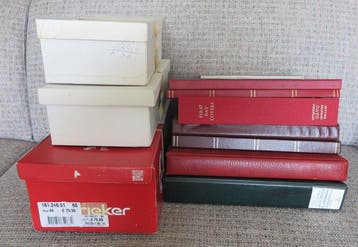 Wereld - Partij in 7 stockboeken/albums + 3 schoenendozen, Postzegels en Munten, Gestempeld
