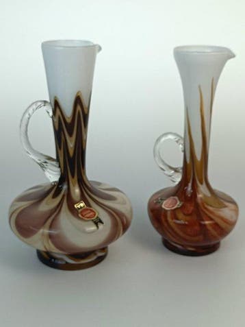 Bernini - Vaas (2) - Opaline glas - Paar opaline vazen