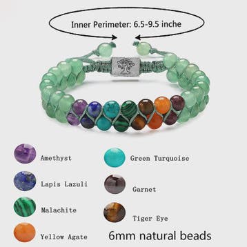 7 Chakra Dubbellaags Edelsteen Armband - Yoga, Meditatie & H, Verzenden, Nieuw