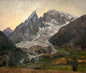 Riccardo Galli (1869-1944) - Montagne allalba - cm 114x129