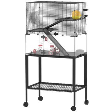 TRUUSK Hamsterkooi 3 Niveaus - Looprad - Hut - Platforms - H, Verzenden, Nieuw