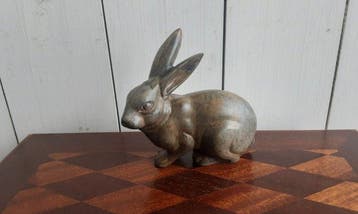 P. Chenet - Beeld, Konijn - 13 cm - Brons, Antiek en Kunst