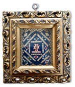 Reliekhouder - Hout, Glas, Textiel, Papier - 1850-1900 -