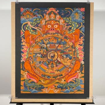 Wheel of Life Thangka - 53.5 x 41.5 cm - Painting of Tibetan
