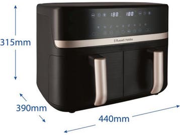 Russell Hobbs Satisfry Dual Basket - Heteluchtfriteuse 9L -, Verzenden, Zo goed als nieuw