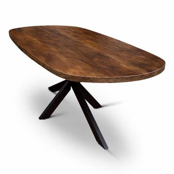 Eettafel Deens Ovaal Björn 280x110cm Mango Walnoot, Ophalen of Verzenden, Nieuw
