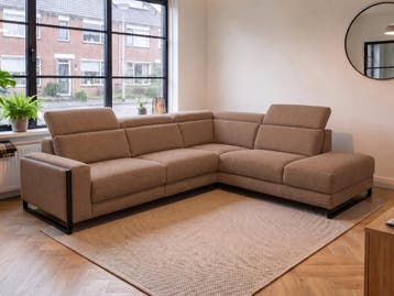 Hoekbank Meppel - hoekbanken - Bruin, Huis en Inrichting, Nieuw, 150 cm of meer, Stof, 250 tot 300 cm