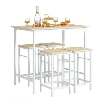 2dekans | SoBuy Bartafel met 4 Krukken - Modern - max. 120, Huis en Inrichting, Tafels | Eettafels, Ophalen of Verzenden, Zo goed als nieuw