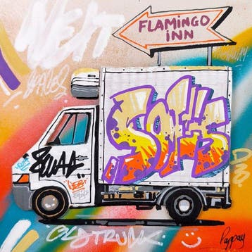 Pappay - Street art: White truck