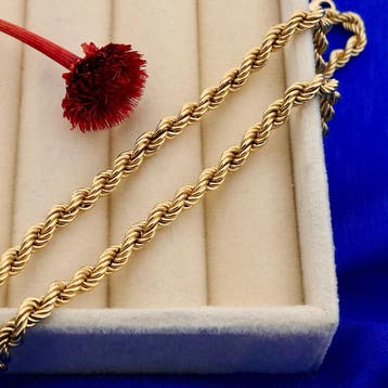 Gouden gedraaide schakelketting, Ophalen of Verzenden, Gebruikt, Goud, Goud