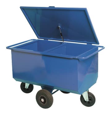Metalen voederwagen 275 ltr, middenas, met deksel, Dieren en Toebehoren, Ophalen of Verzenden, Nieuw