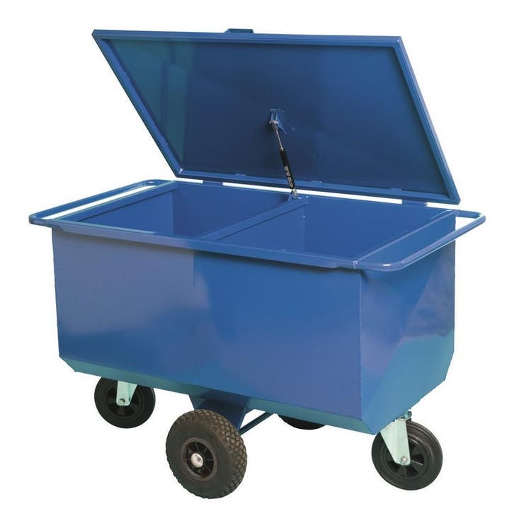 Metalen voederwagen 275 ltr, middenas, met deksel, Dieren en Toebehoren, Paarden en Pony's | Overige Paardenspullen, Nieuw, Ophalen of Verzenden
