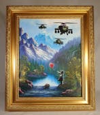 Fictional World (1980) - Banksy´s Helicopter helps Glowing, Antiek en Kunst