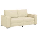 vidaXL Loveseat Crème 180 cm Nep Leer, Verzenden, Nieuw, Leer, 150 tot 200 cm