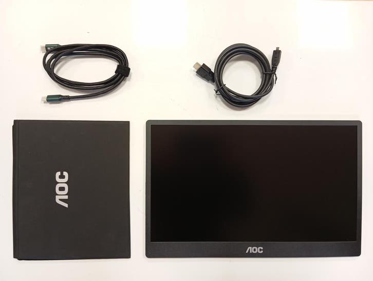 AOC 16T2 met Touchscreen Functie, Full HD, Computers en Software, Monitoren, IPS, Touchscreen, 3 tot 5 ms, Refurbished, HDMI, USB-C