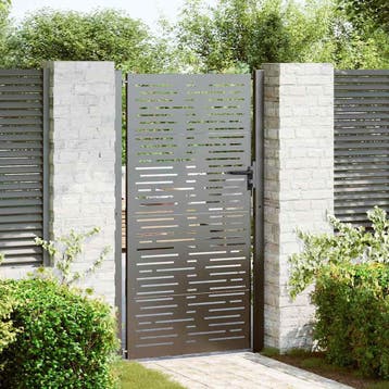 vidaXL Tuinpoort met slot Zwart 110 x 180 cm Gepoedercoat, Verzenden, Nieuw