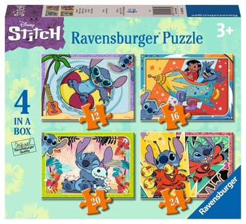 Stitch - 4 Puzzels 12+16+20+24 stukjes, Hobby en Vrije tijd, Ophalen of Verzenden, Nieuw