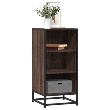 vidaXL Dressoir 35,5x35x76 cm bewerkt hout en metaal bruin, Verzenden, Nieuw, Overige houtsoorten