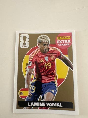 Panini Rookie Lamine Yamal Gold Extra Sticker 2026 World Cup, Verzamelen, Nieuw