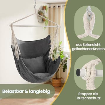 Hangstoel met 2 Kussens - Metalen Ketting - Voor Binnen en, Verzenden, Nieuw