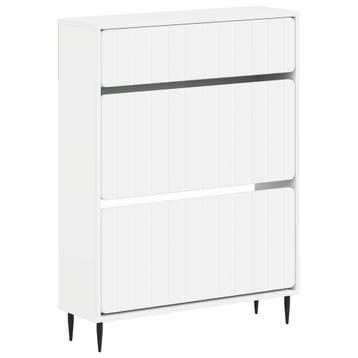 vidaXL Schoenenkast ZWOLLE 78 x 24 x 103 cm Bewerkt hout Wit, Verzenden, Nieuw