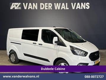 Ford Transit Custom | 2.0 TDCI 131pk L2H1 Dubbele Cabine, Auto's, Bestelauto's, Gebruikt, Euro 6, Wit, Dealer onderhouden